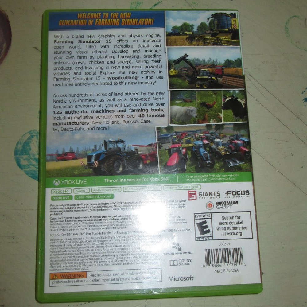 Microsoft Xbox 360 Farming Simulator 15 rated E with Original Manual & Case - Picture 3 of 3